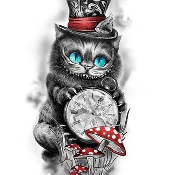 Тату ескізи "Чеширський кіт"