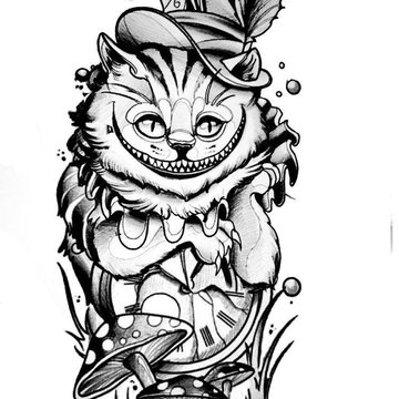 Тату ескізи "Чеширський кіт"