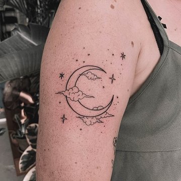 тату полумесяц значение эскиз