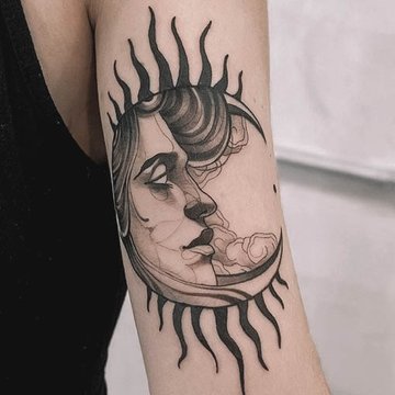 тату солнце и луна значение эскиз