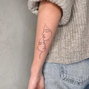 one-line тату