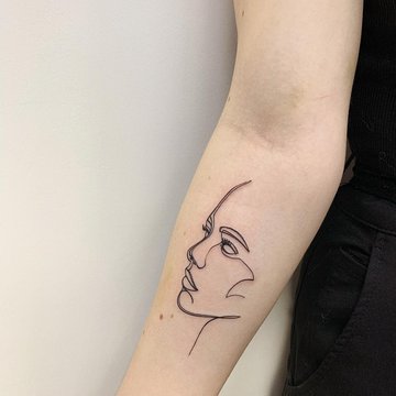 one-line тату