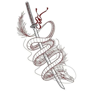 Тату эскизы катана