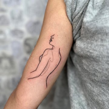 one-line тату