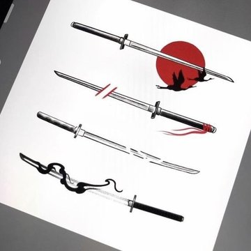 Тату эскизы катана