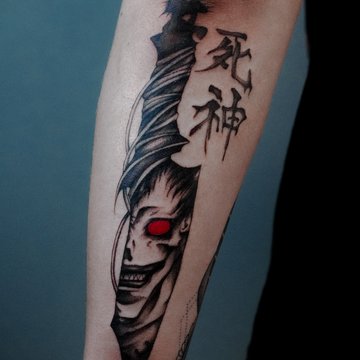 Тату шинигами с красным глазом 