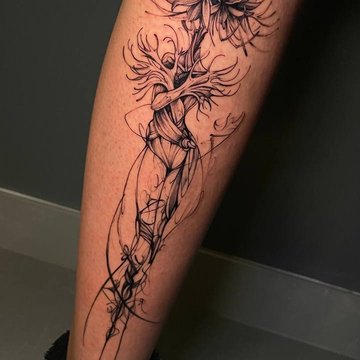 тату на ногу