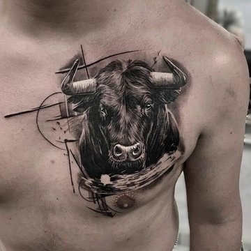 Тату ескіз бика